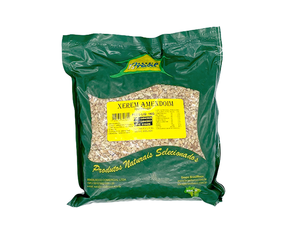 AMENDOIM TORRADO GRANULADO XERÉM BRASILSECO 1 KG (CX 10 PCT)
